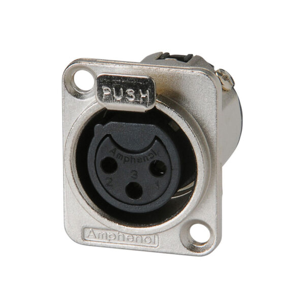 Amphenol AC3FDZ XLR 3 pin female panel mount