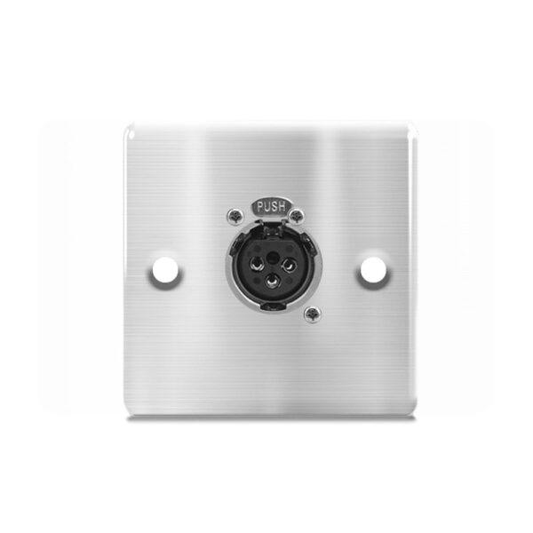 Stainless Steel Wallplate with one XLR 3pin Female Panel Mount