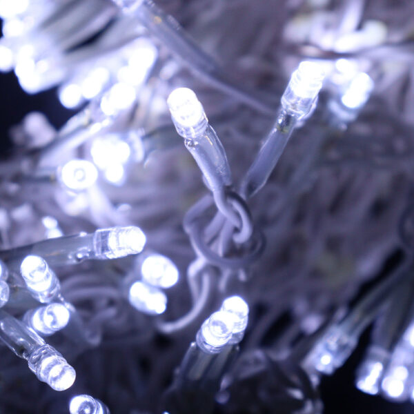 3 metres of 180 White LED Icicle Fairy Lights White Wires
