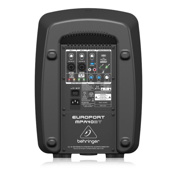 MPA40BT : All-in-One Portable 40-Watt PA System with Bluetooth Connectivity and Battery Operation