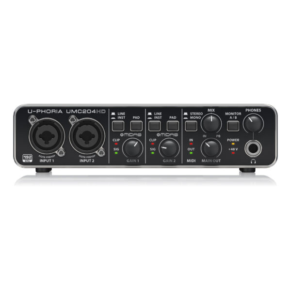 UMC204HD : Audiophile 2x4, 24-Bit/192 kHz USB Audio/MIDI Interface with Midas Mic Preamplifiers