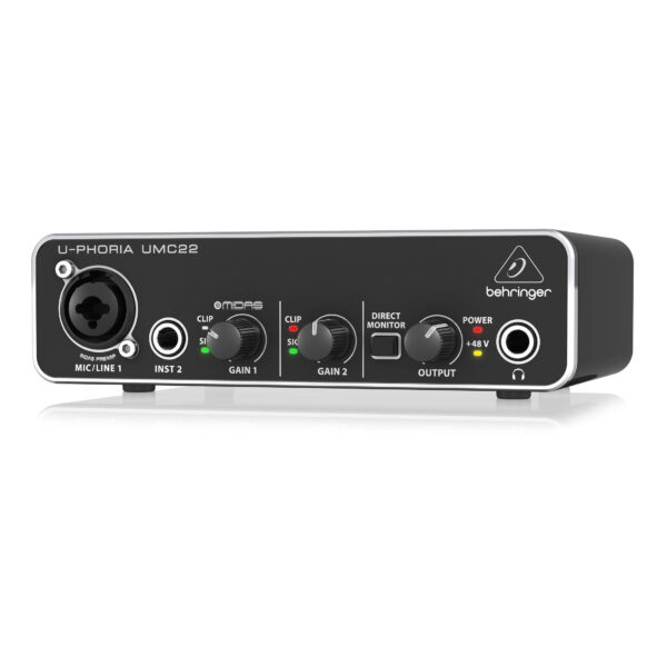 UMC22 : Audiophile 2x2 USB Audio Interface with Midas Mic Preamplifier