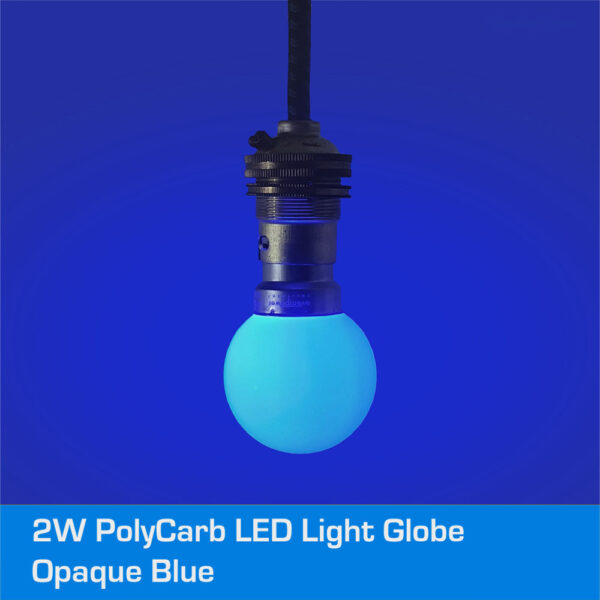 2W POLYCARB OPAQUE BLUE LED DIMMABLE B22 BAYONET LAMP