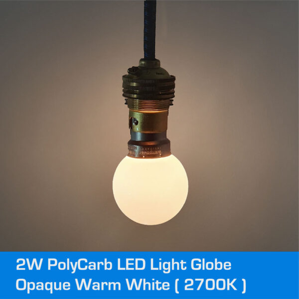 2W POLYCARB OPAQUE WARM WHITE LED DIMMABLE B22 BAYONET LAMP