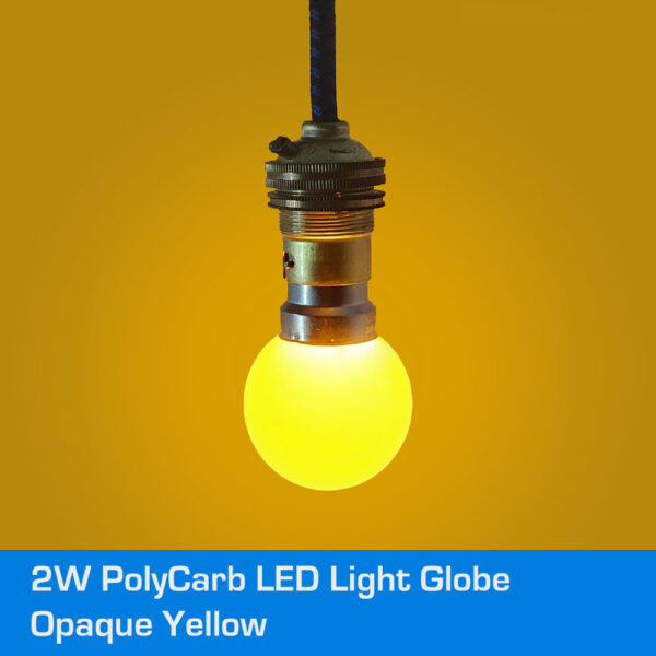 2W POLYCARB OPAQUE YELLOW LED DIMMABLE B22 BAYONET LAMP