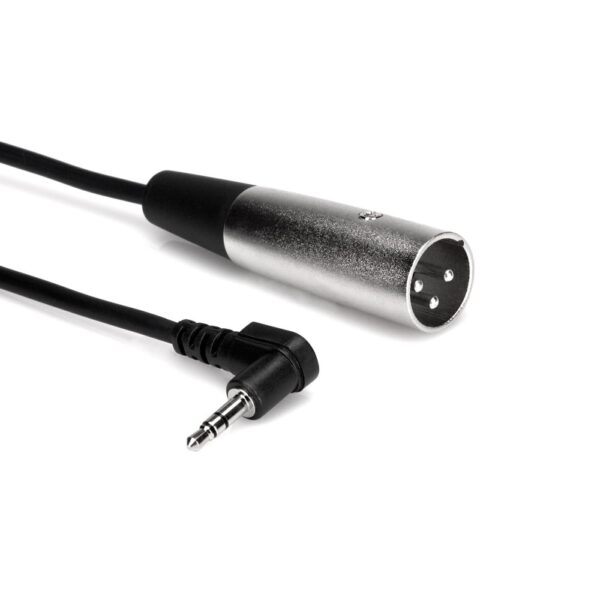 HOSA XVM-105M Right Angle 3.5mm TRS Male to 3 pin XLR Male Microphone Cable 1.5 metres