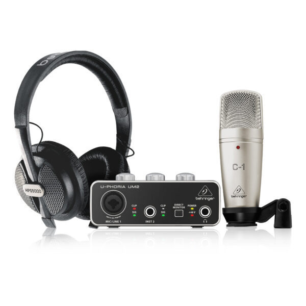 U-Phoria Studio Bundle : Complete Recording/Podcasting Bundle with USB Audio Interface, Condenser Microphone, Studio Headphones and More