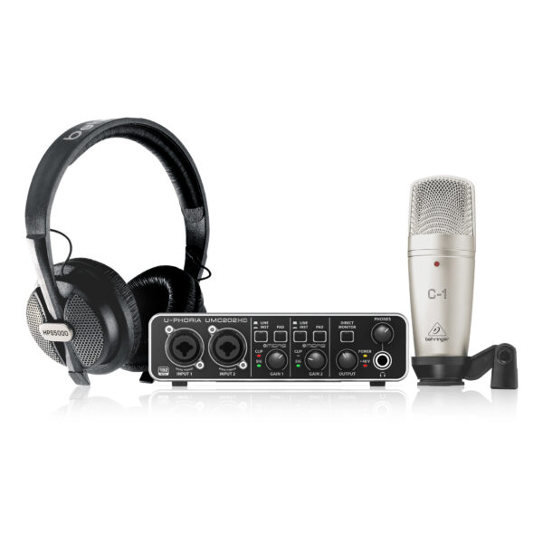 U-Phoria Studio Pro Bundle : Complete Recording Bundle with High Definition USB Audio Interface, Condenser Microphone, Studio Headphones and More