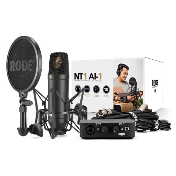 RODE NT1A AI Studio Recording Bundle Home Studio Kit w/ Interface & Microphone