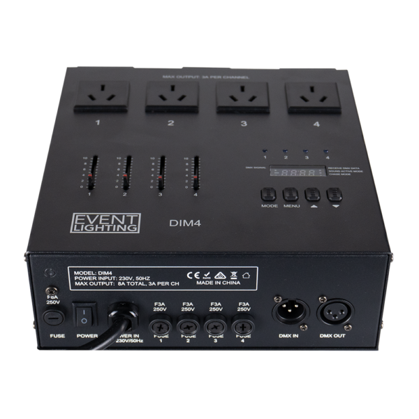 Event Lighting DIM4 - 4 channel DMX Dimmer/Switch