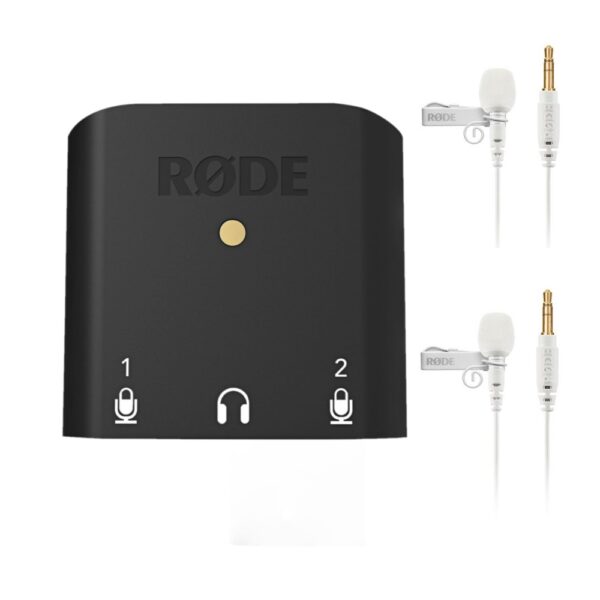 Rode AI-Micro Compact Audio Interface and 2 x Lavalier Go (White) Package