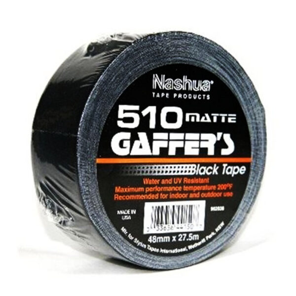 NASHUA 510 50mm x 27.5m MATTE BLACK GAFFER TAPE