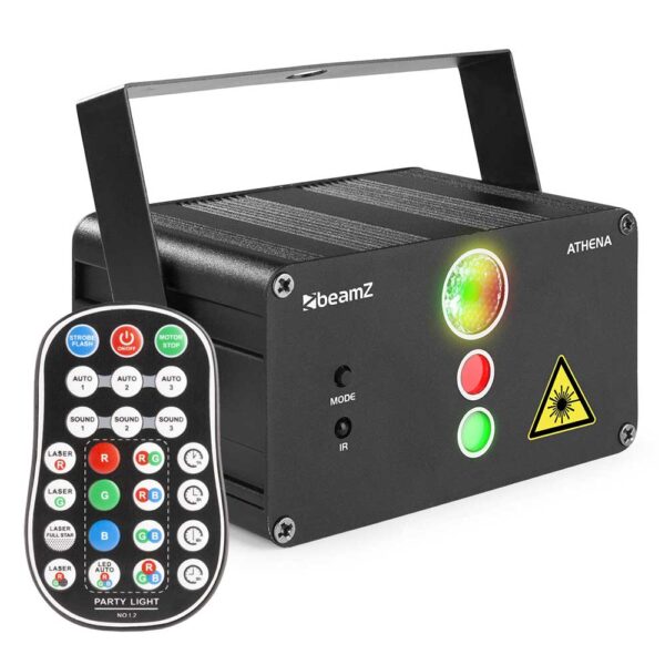 Beamz Athena Red/Green Gobo Laser System with Battery