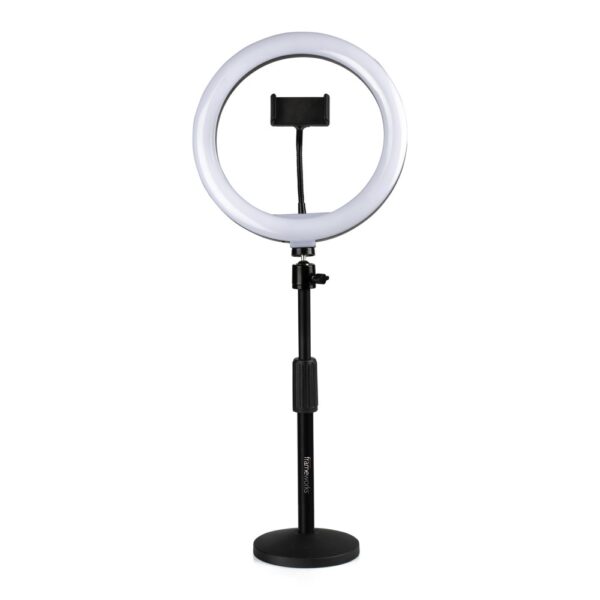 Ring Light Round Base Desktop Stand W/ Phone Clamp