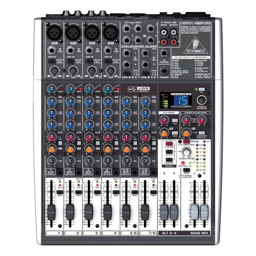 Behringer XENYX X1204USB 12 Input 2/2 Bus Mixer With FX and USB