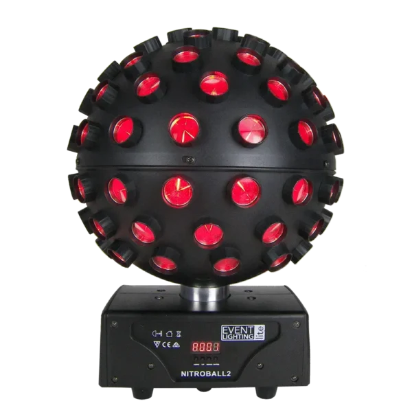 Event Lighting Nitroball2 Spherical rotating effect light, 5 x 15W RGBWAUV LED