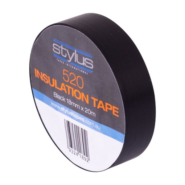 Stylus 520 Electrical Insulation Tape Black 18mm x 20m (1 Roll)