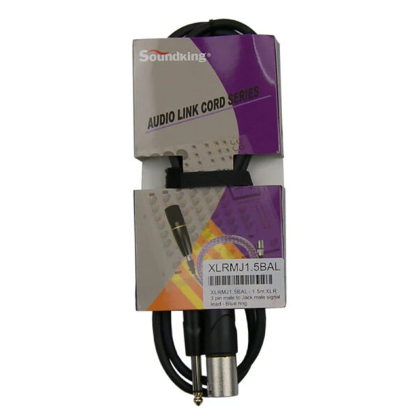 Soundking XLRMJ1.5BAL 1.5m XLR 3 pin male to Jack male signal lead
