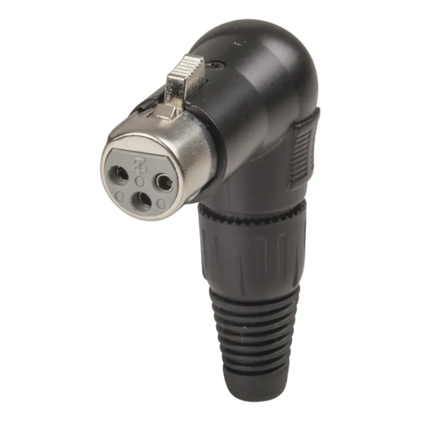 LUML PS1022 Female XLR 3 pin Right Angle Line Plug (Black)