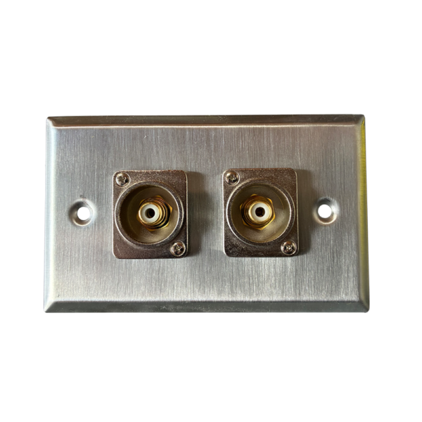 Stainless Steel Wallplate with 2 Female RCA Panel Mounts